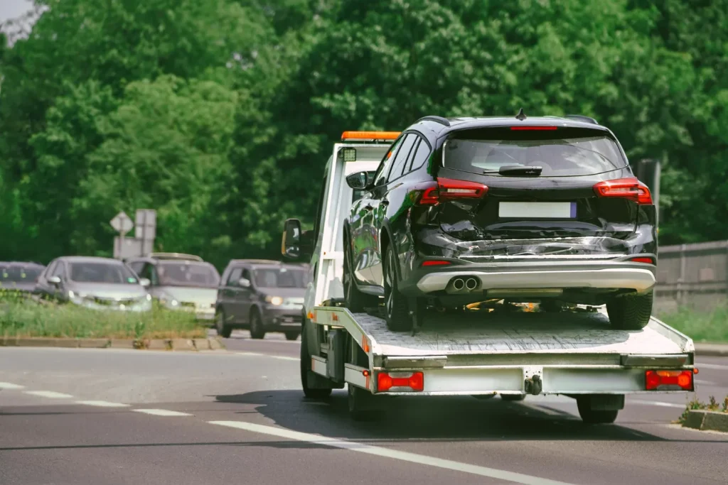 vehicle on tow truck