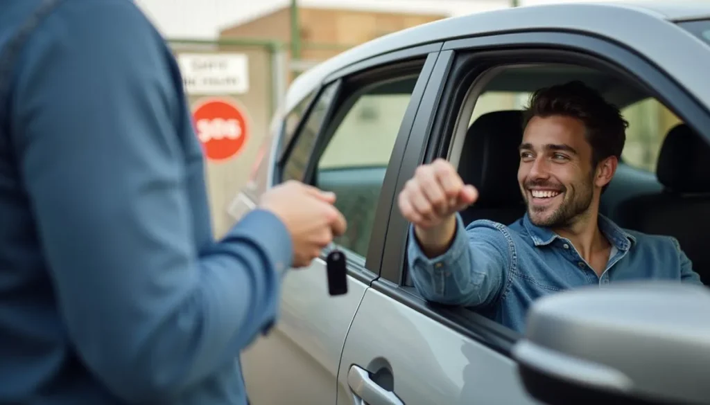 AI generated image of man collecting car